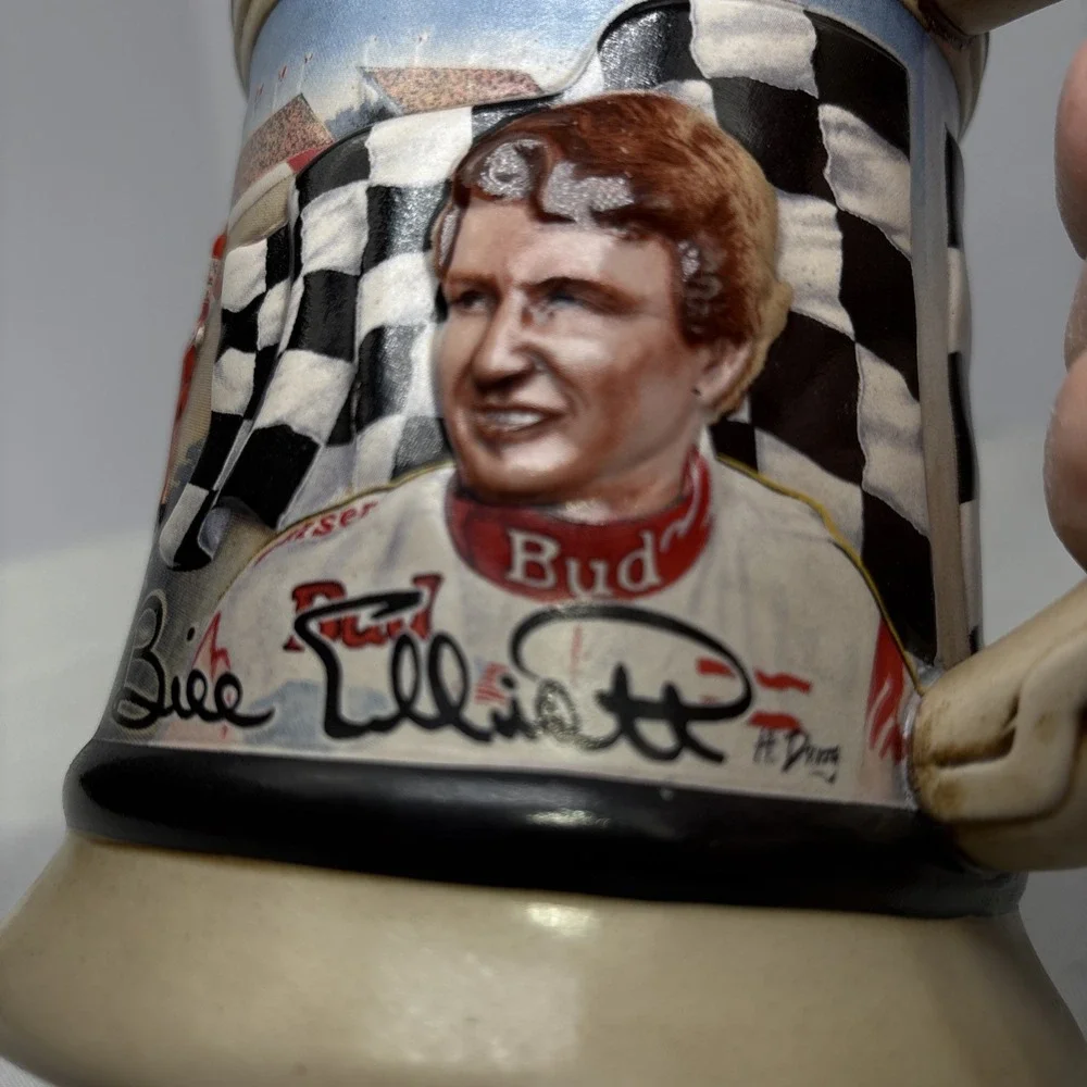 24oz‎ Big 1993 Budweiser Racing Bill Elliot Junior Johnson Beer Stein Mug NASCAR